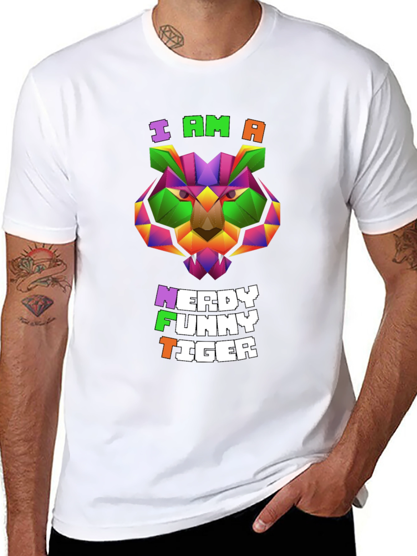 Nerdy Funny Tiger Graphic Tee - Unique Design