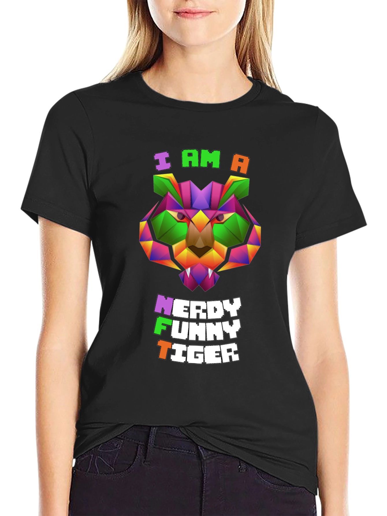 Nerdy Funny Tiger Graphic Tee - Unique Design