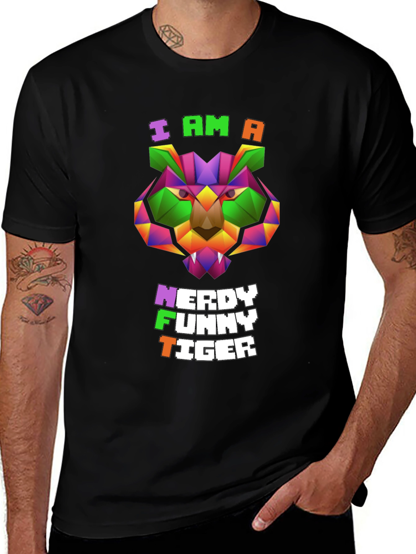 Nerdy Funny Tiger Graphic Tee - Unique Design
