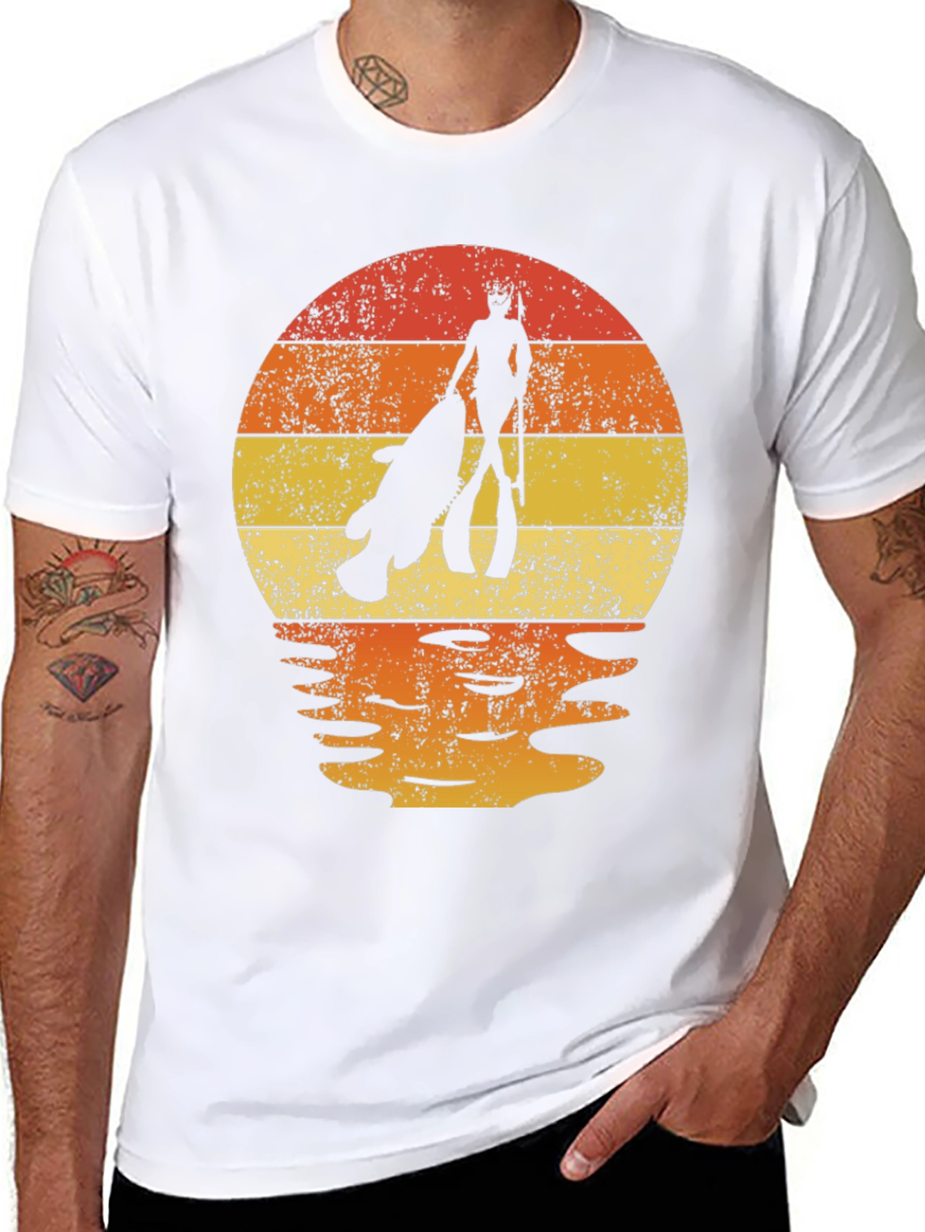 Spearfishing Sunset Graphic Tee - Dive in Style!