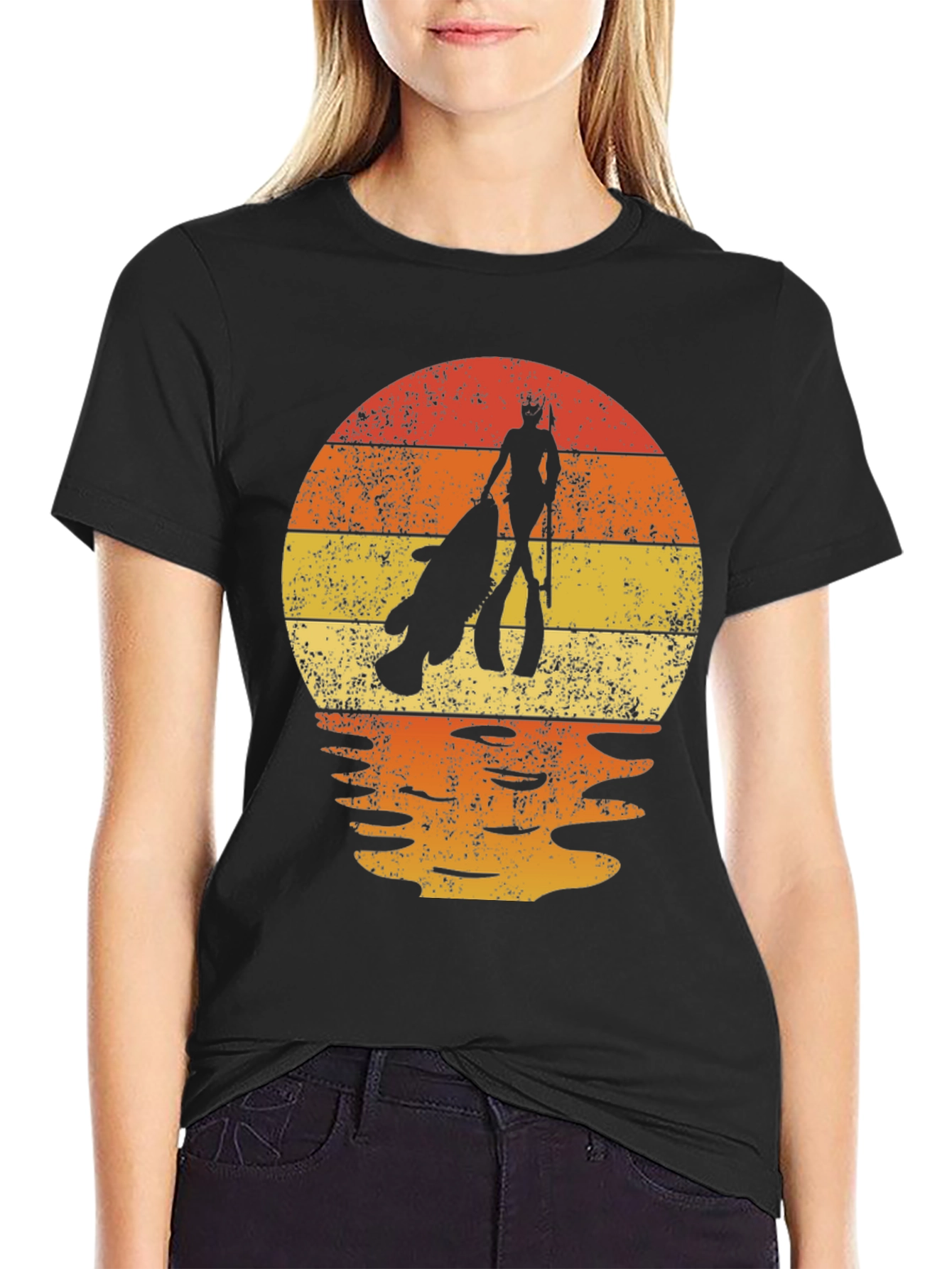Spearfishing Sunset Graphic Tee - Dive in Style!