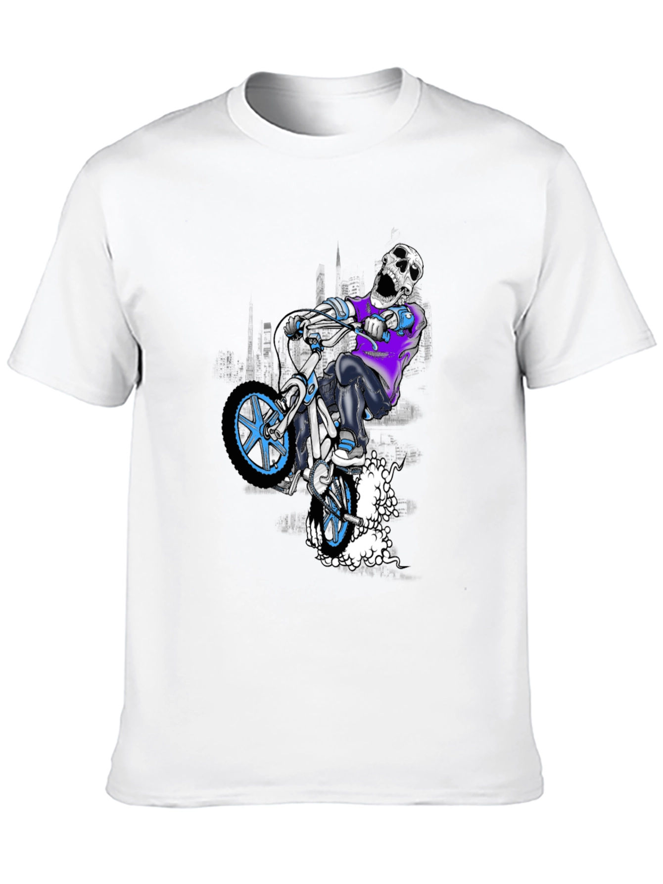 Skull BMX Rider Graphic T-Shirt