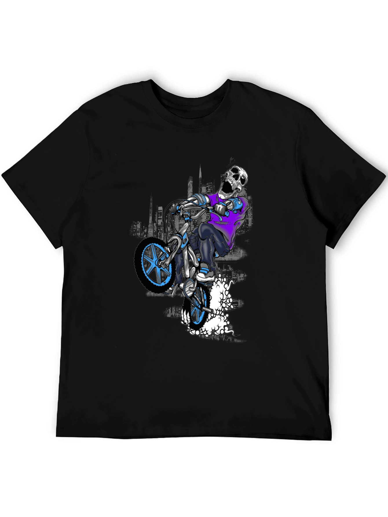 Skull BMX Rider Graphic T-Shirt