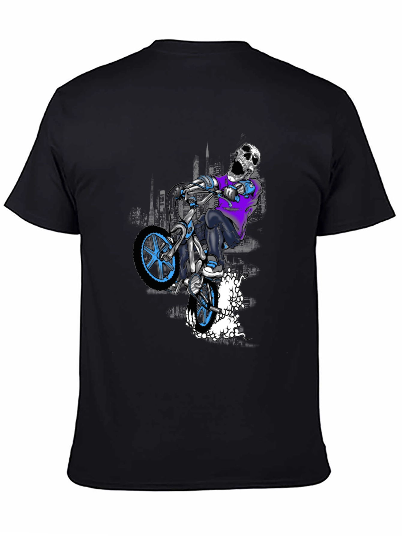 Skull BMX Rider Graphic T-Shirt