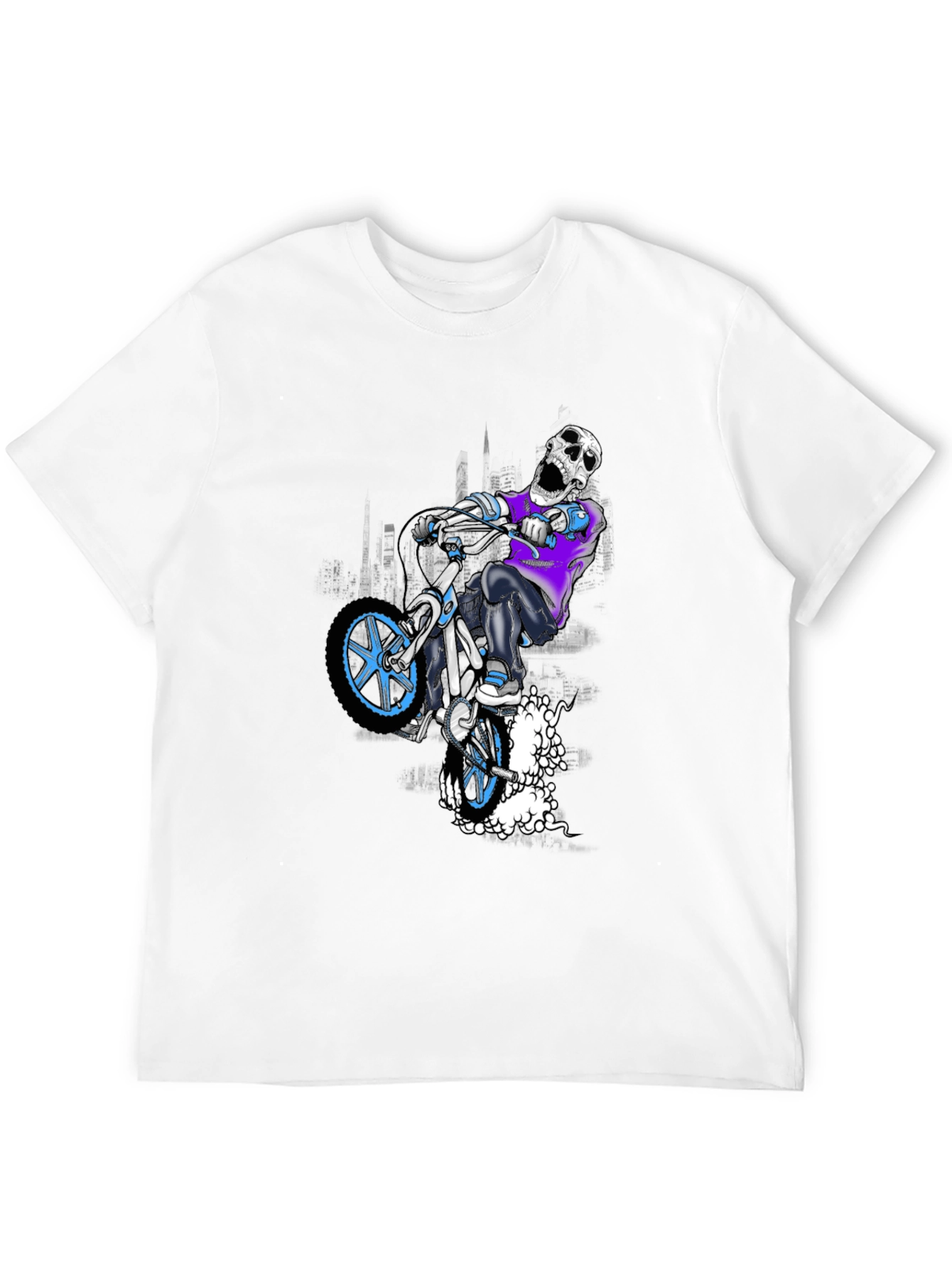 Skull BMX Rider Graphic T-Shirt