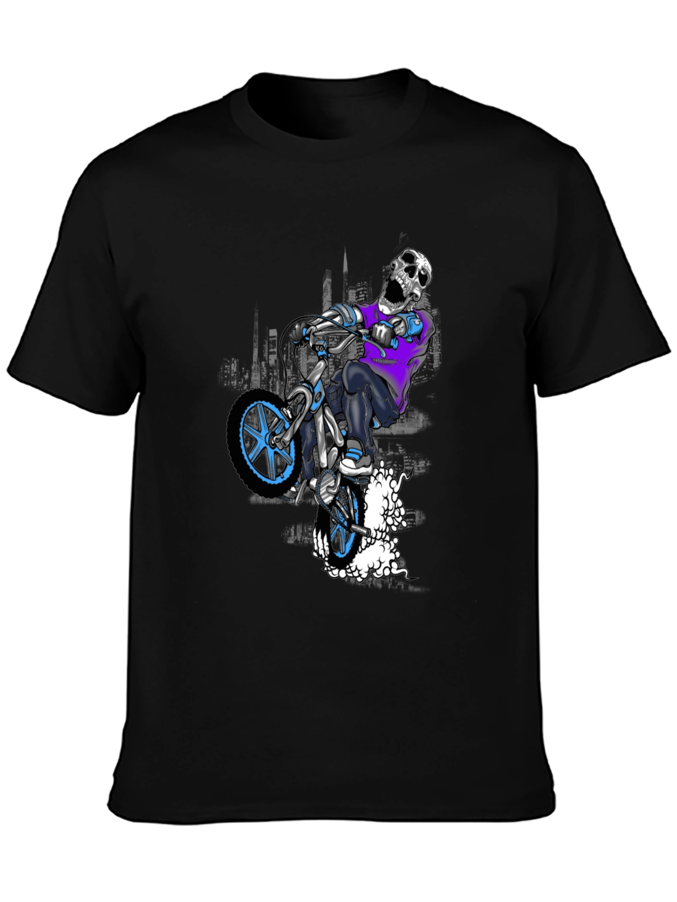 Skull BMX Rider Graphic T-Shirt