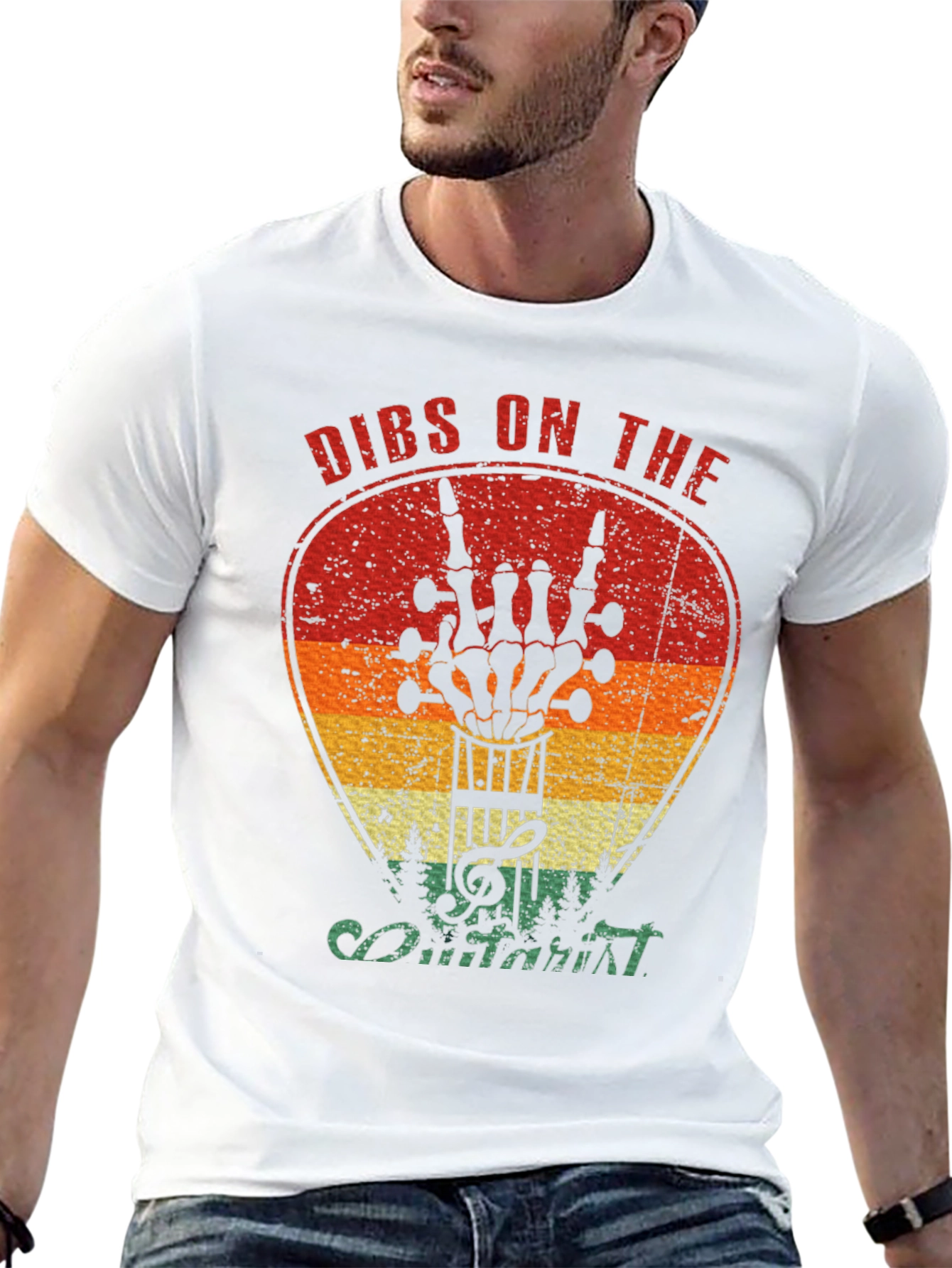 Dibs on the Guitarist Skeleton Hand Rock Music T-Shirt