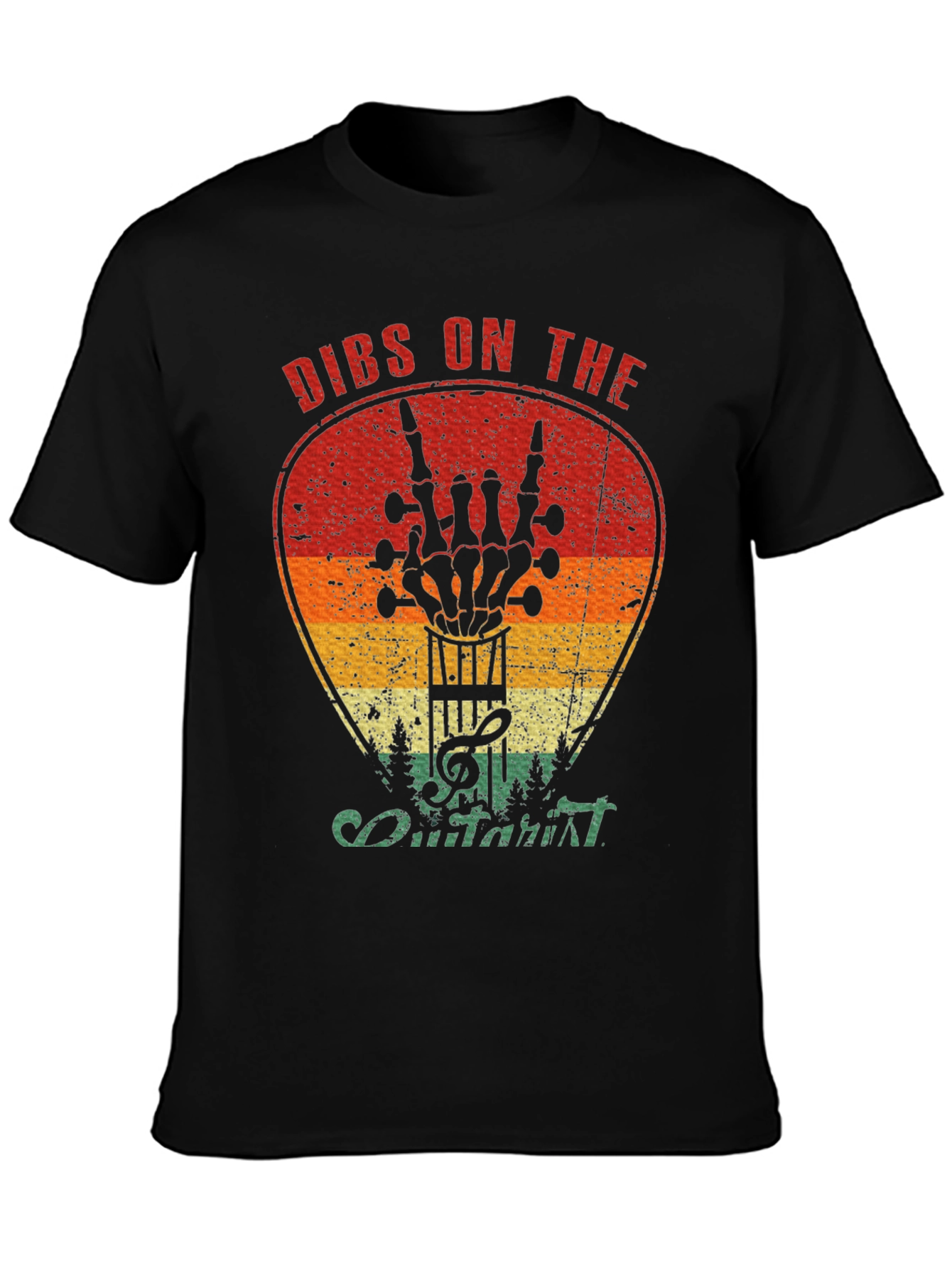 Dibs on the Guitarist Skeleton Hand Rock Music T-Shirt