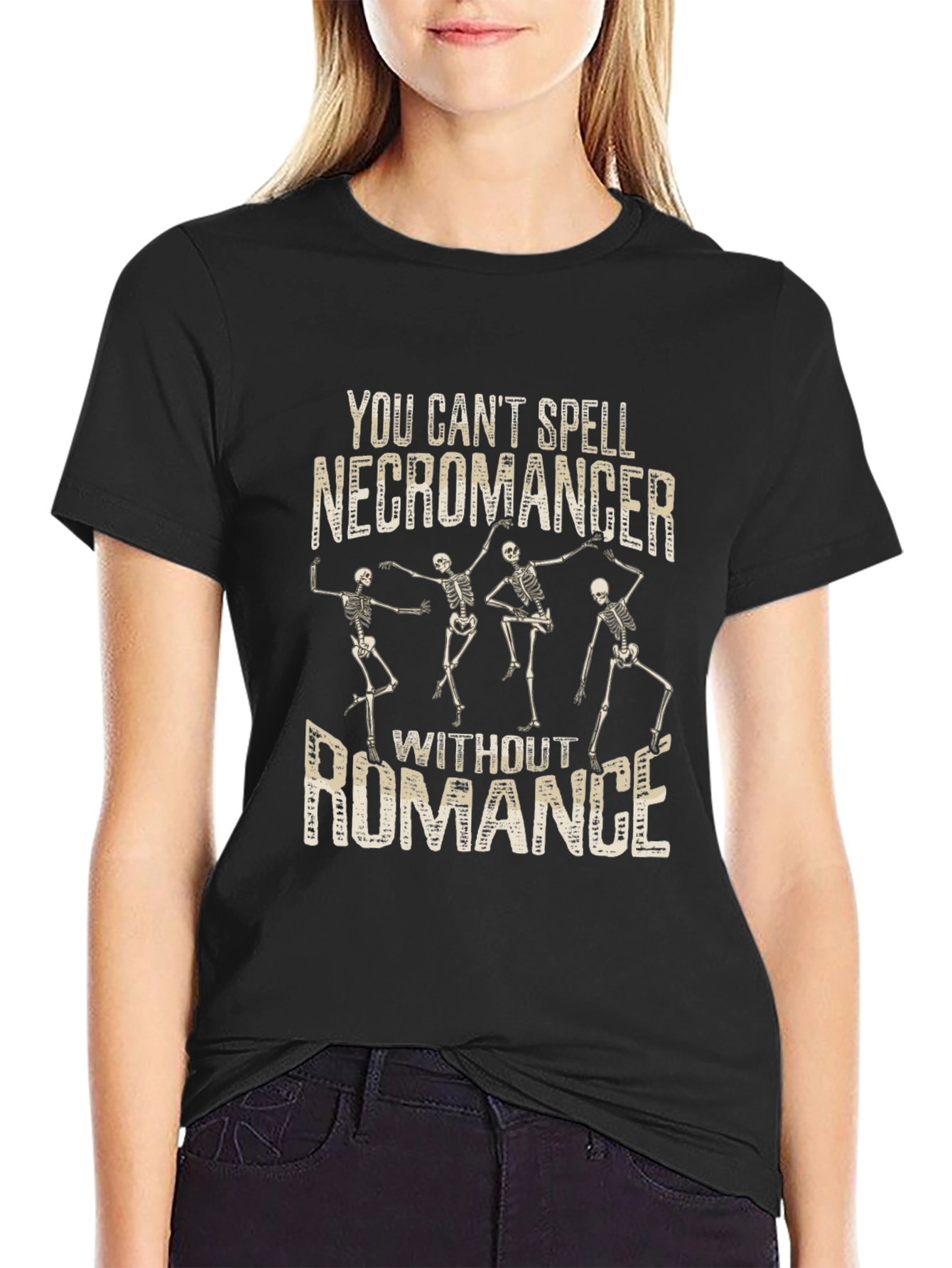 Necromancer Romance Graphic T-Shirt - Funny Skeleton Tee