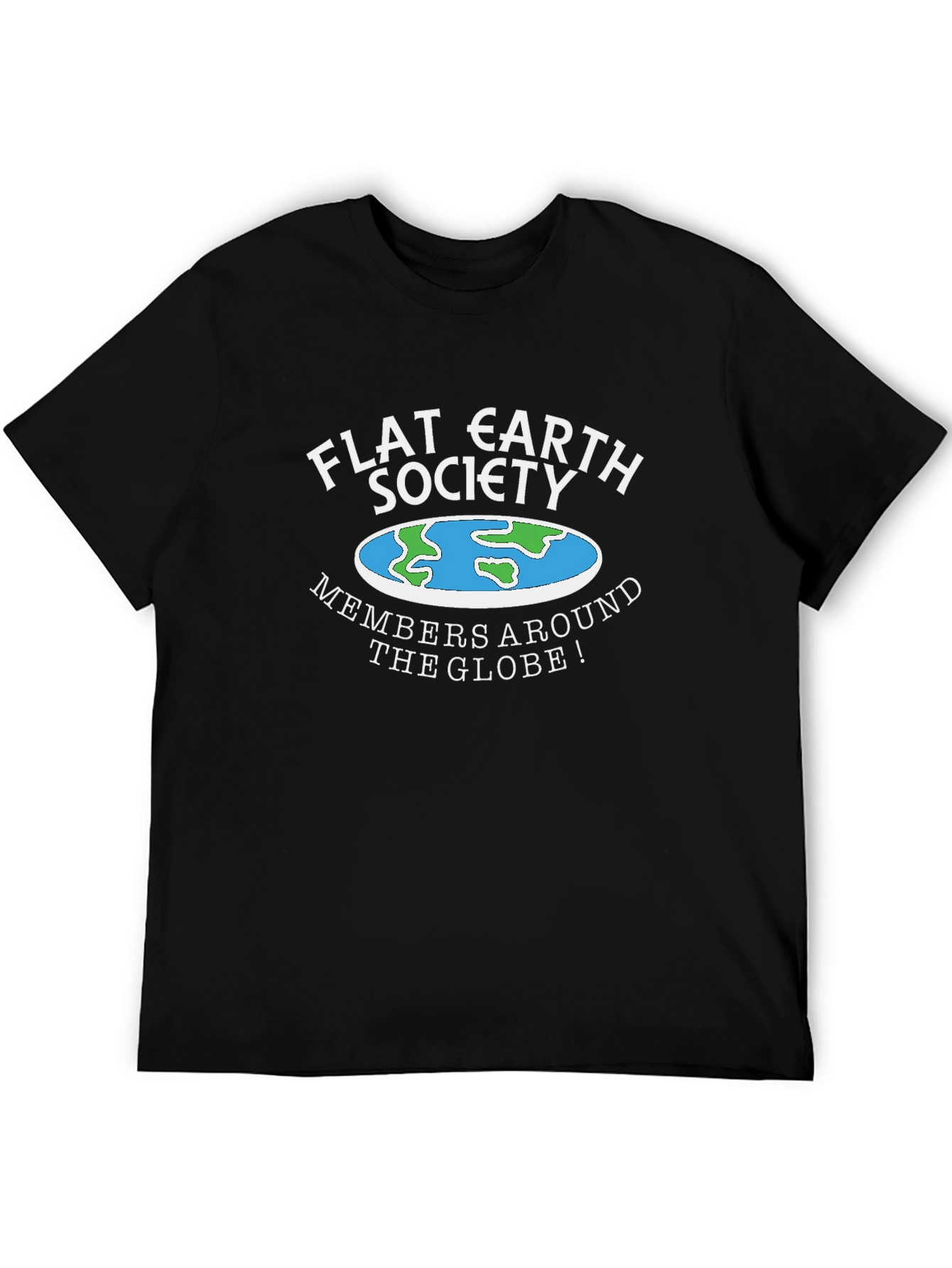 Flat Earth Society Graphic Tee - Black