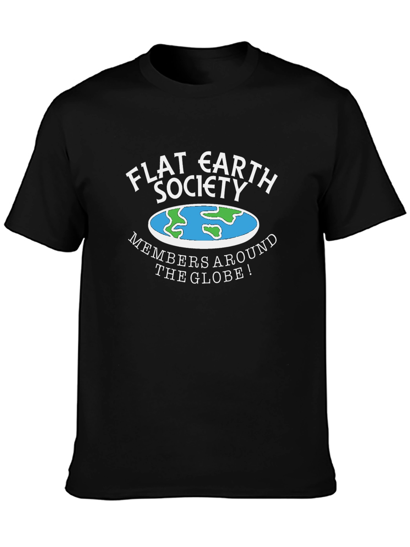 Flat Earth Society Graphic Tee - Black