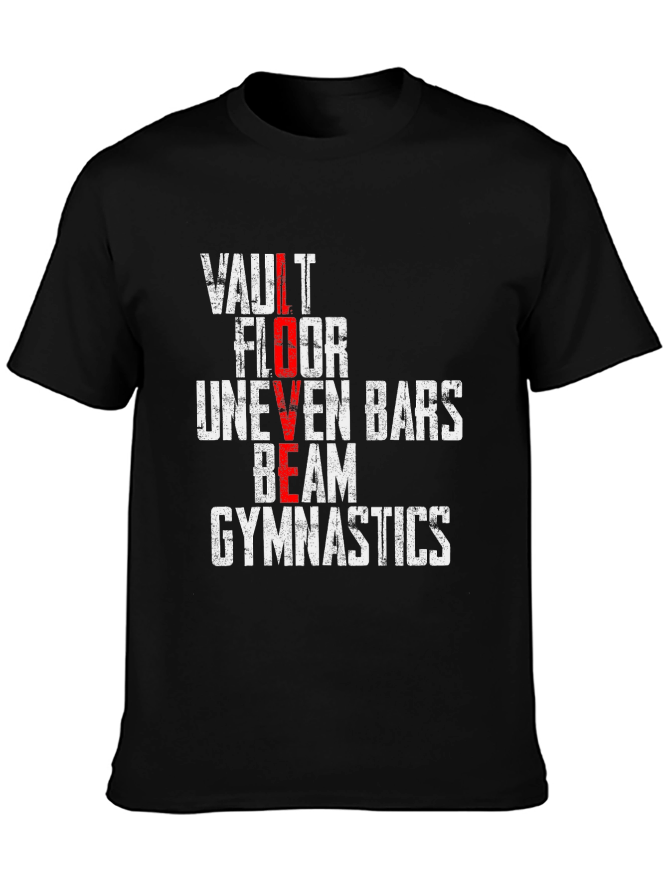 Gymnastics LOVE T-Shirt - Vault Floor Beam Design