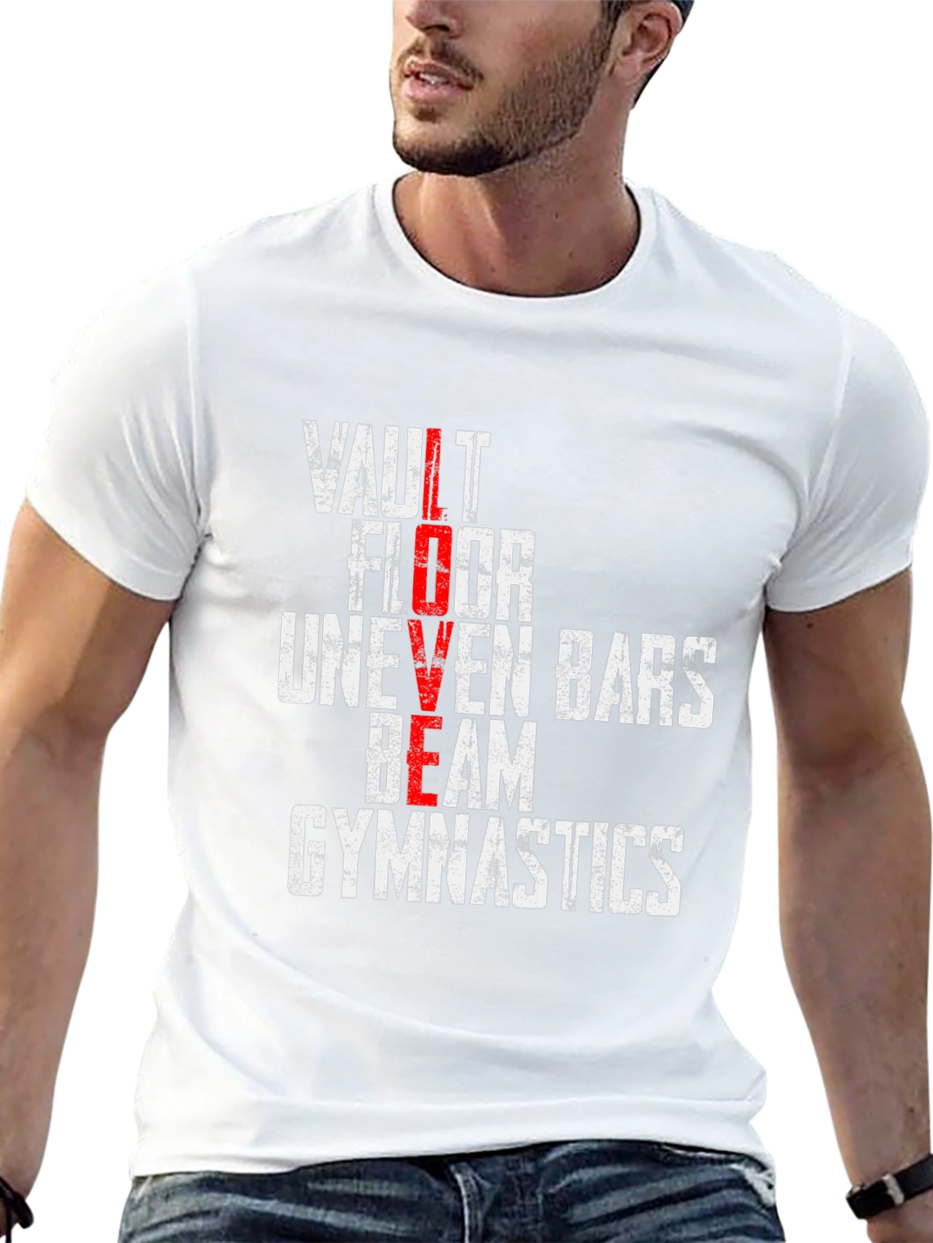 Gymnastics LOVE T-Shirt - Vault Floor Beam Design