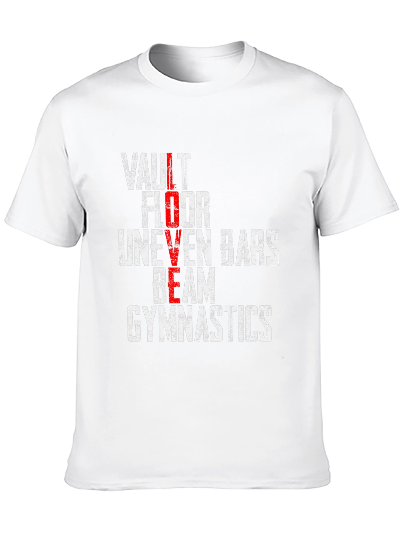 Gymnastics LOVE T-Shirt - Vault Floor Beam Design