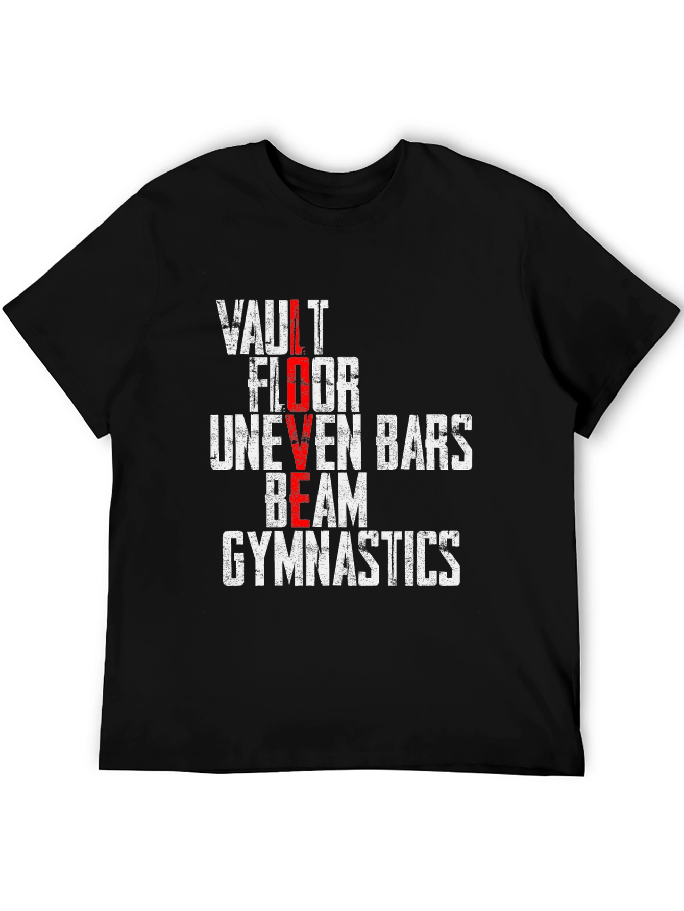 Gymnastics LOVE T-Shirt - Vault Floor Beam Design