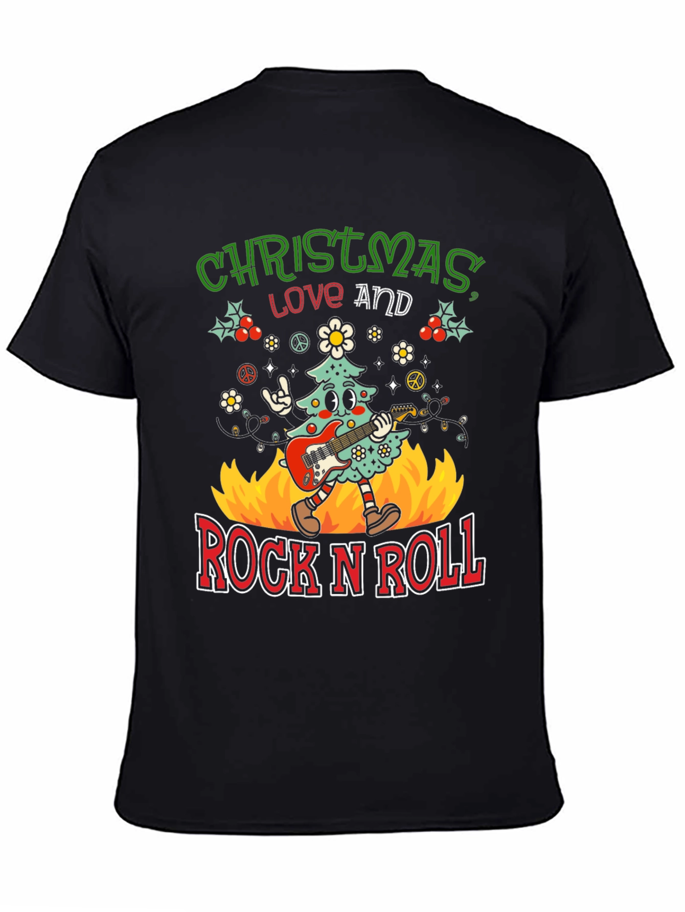 Christmas Love and Rock N Roll T-Shirt
