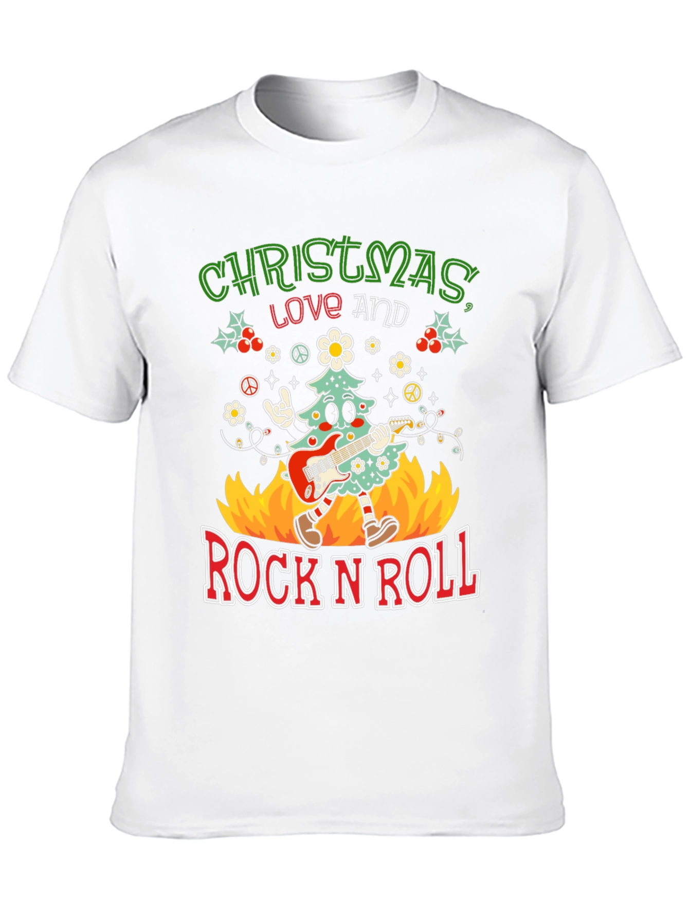 Christmas Love and Rock N Roll T-Shirt