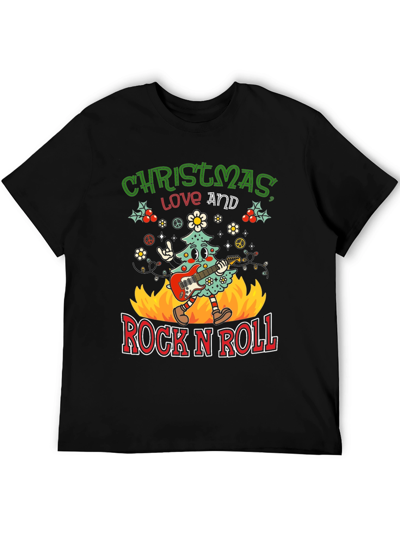Christmas Love and Rock N Roll T-Shirt