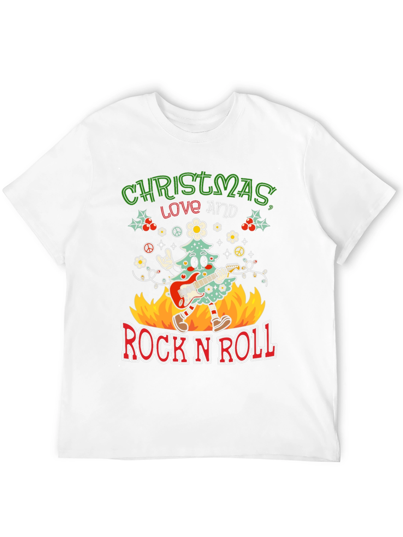 Christmas Love and Rock N Roll T-Shirt