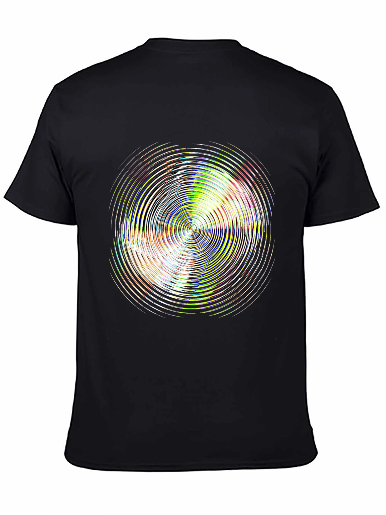 Abstract Circle Graphic Tee - Stylish Black T-Shirt