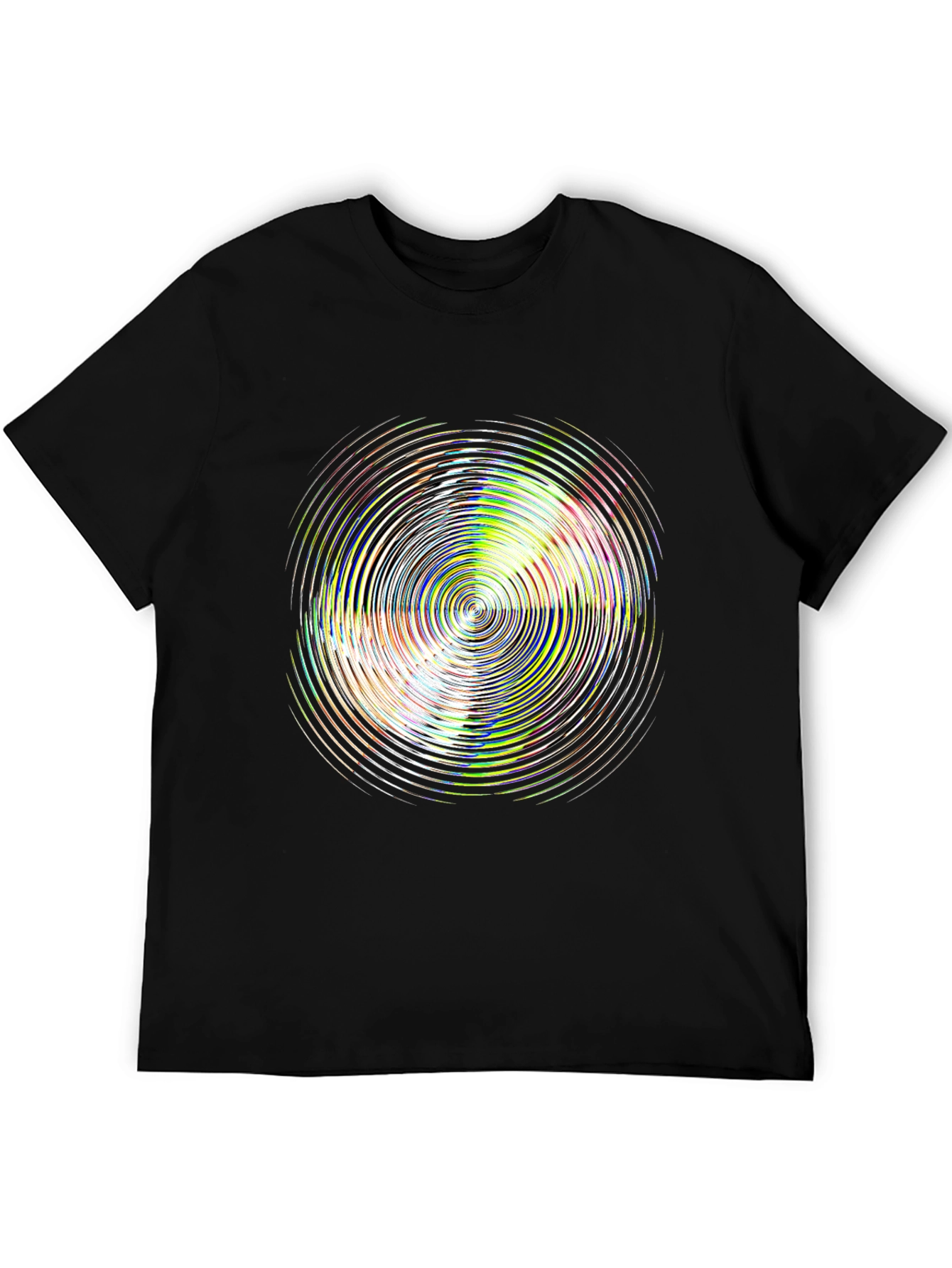 Abstract Circle Graphic Tee - Stylish Black T-Shirt