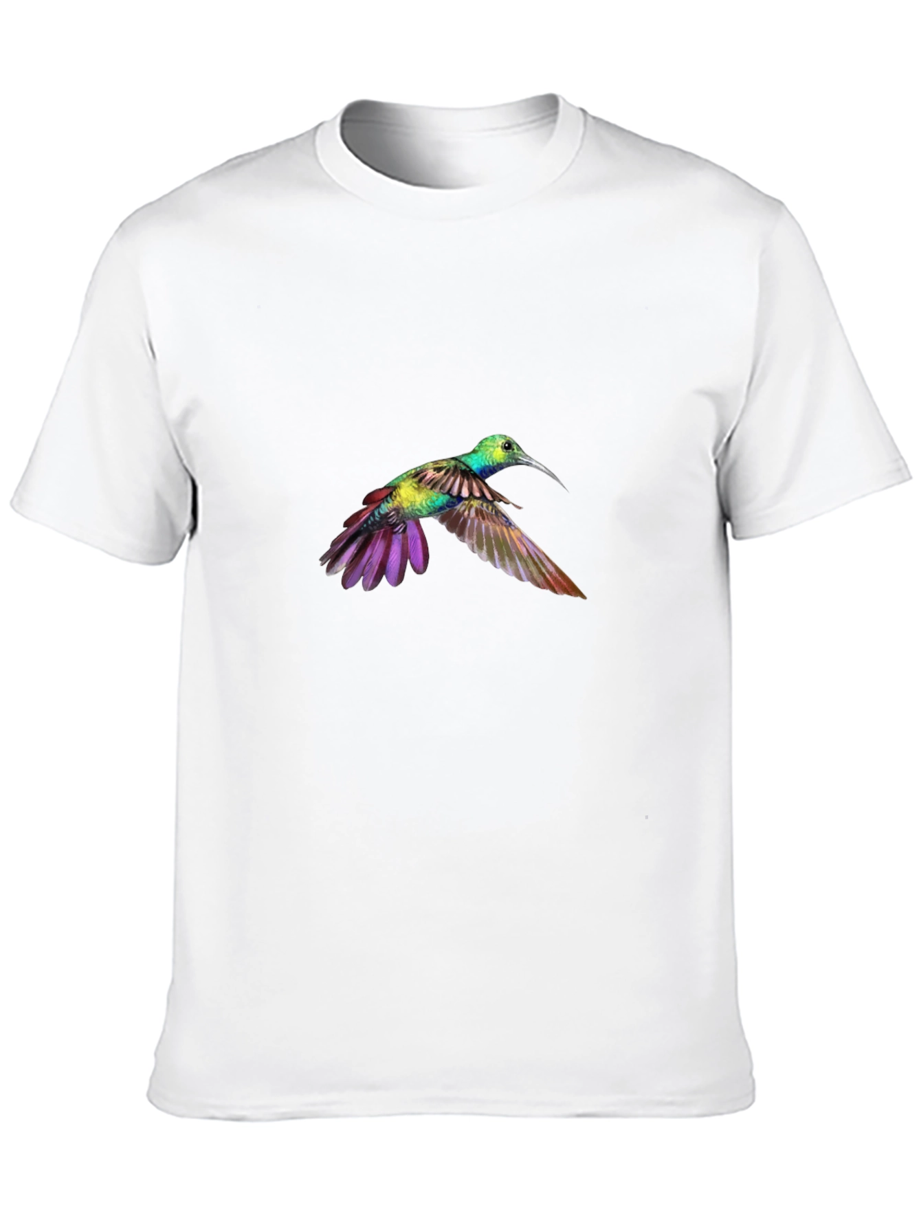 Hummingbird Graphic Tee - Black Cotton T-Shirt