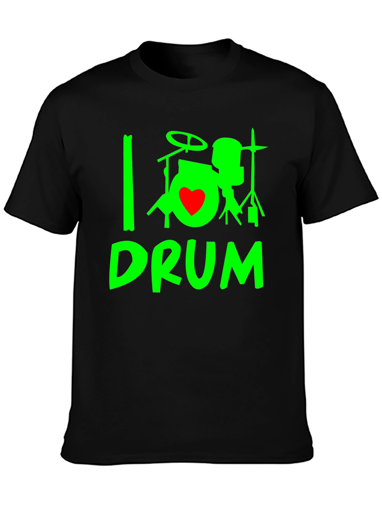 I Heart Drum T-Shirt - Black