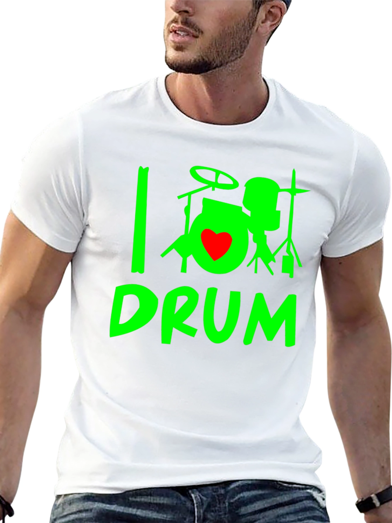 I Heart Drum T-Shirt - Black