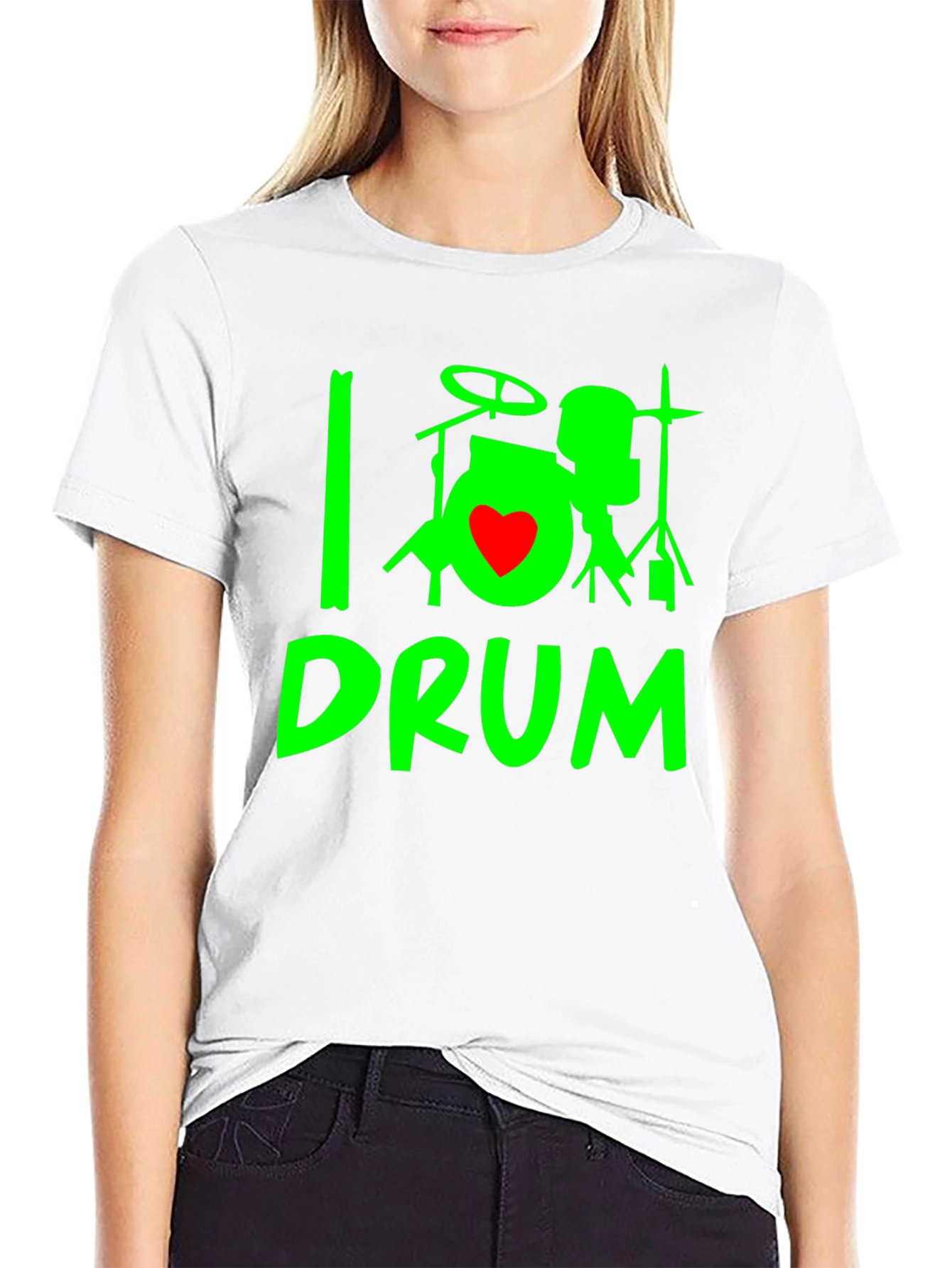 I Heart Drum T-Shirt - Black
