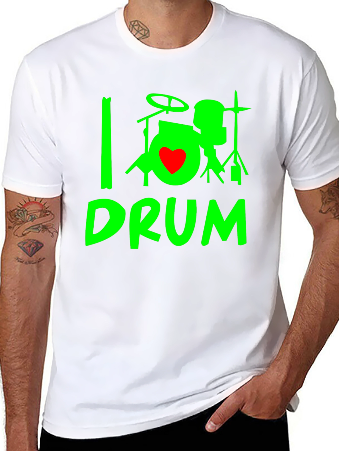 I Heart Drum T-Shirt - Black