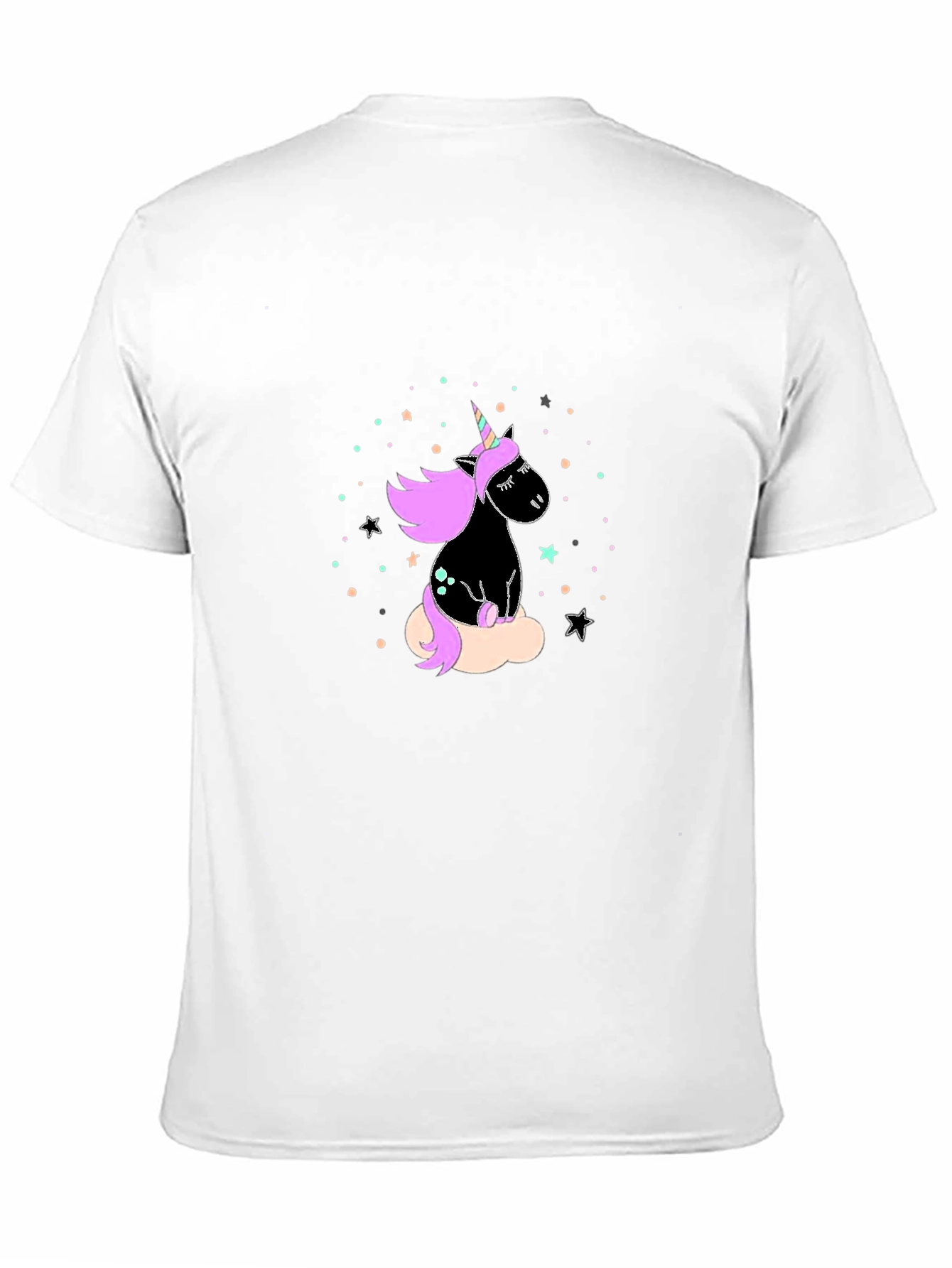 Unicorn Graphic Print Black T-Shirt