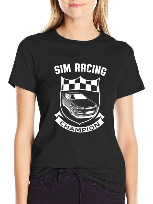 Sim Racing Champion Black Graphic Tee