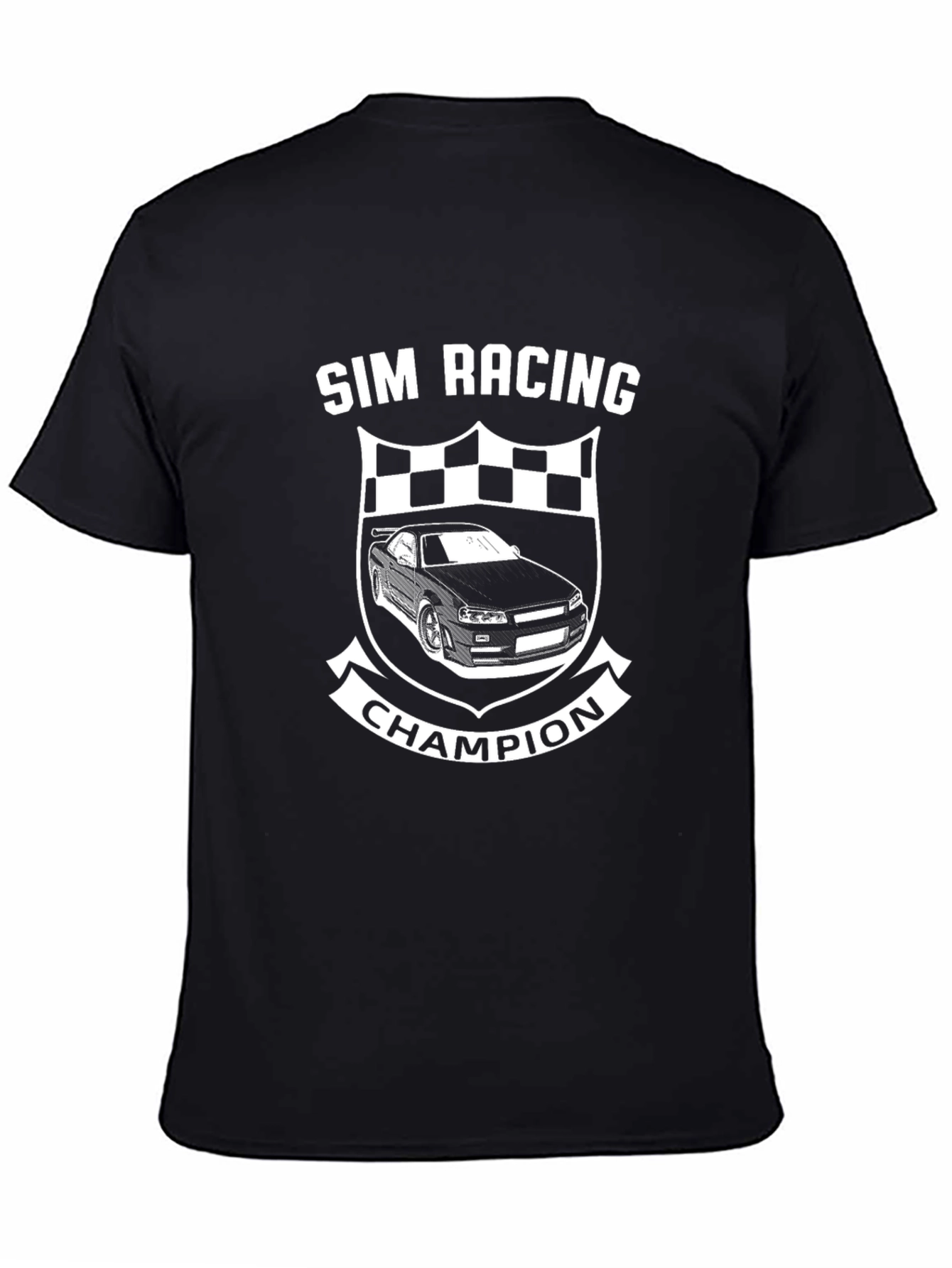 Sim Racing Champion Black Graphic Tee