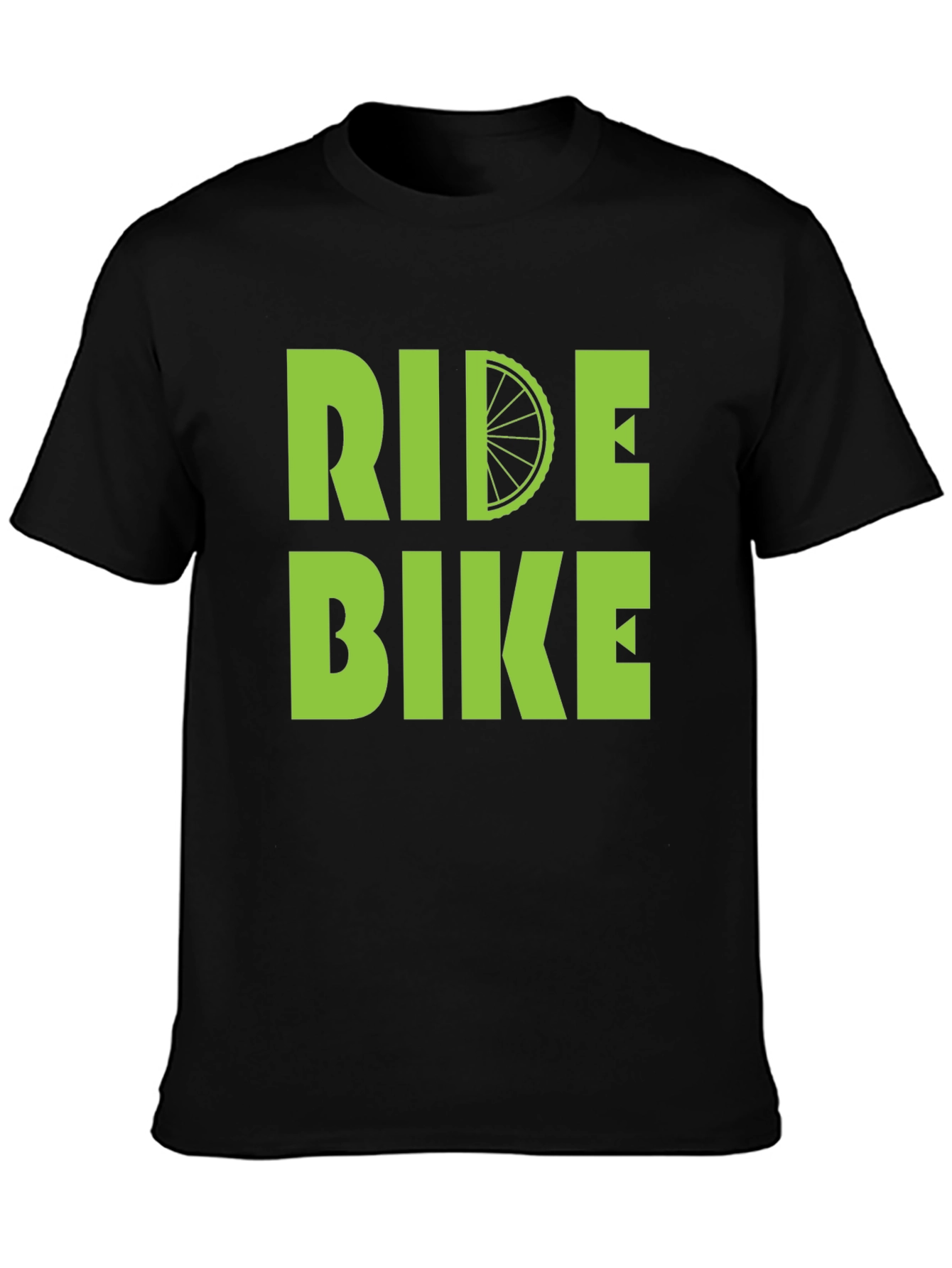 Ride Bike T-Shirt - Green Graphic Print