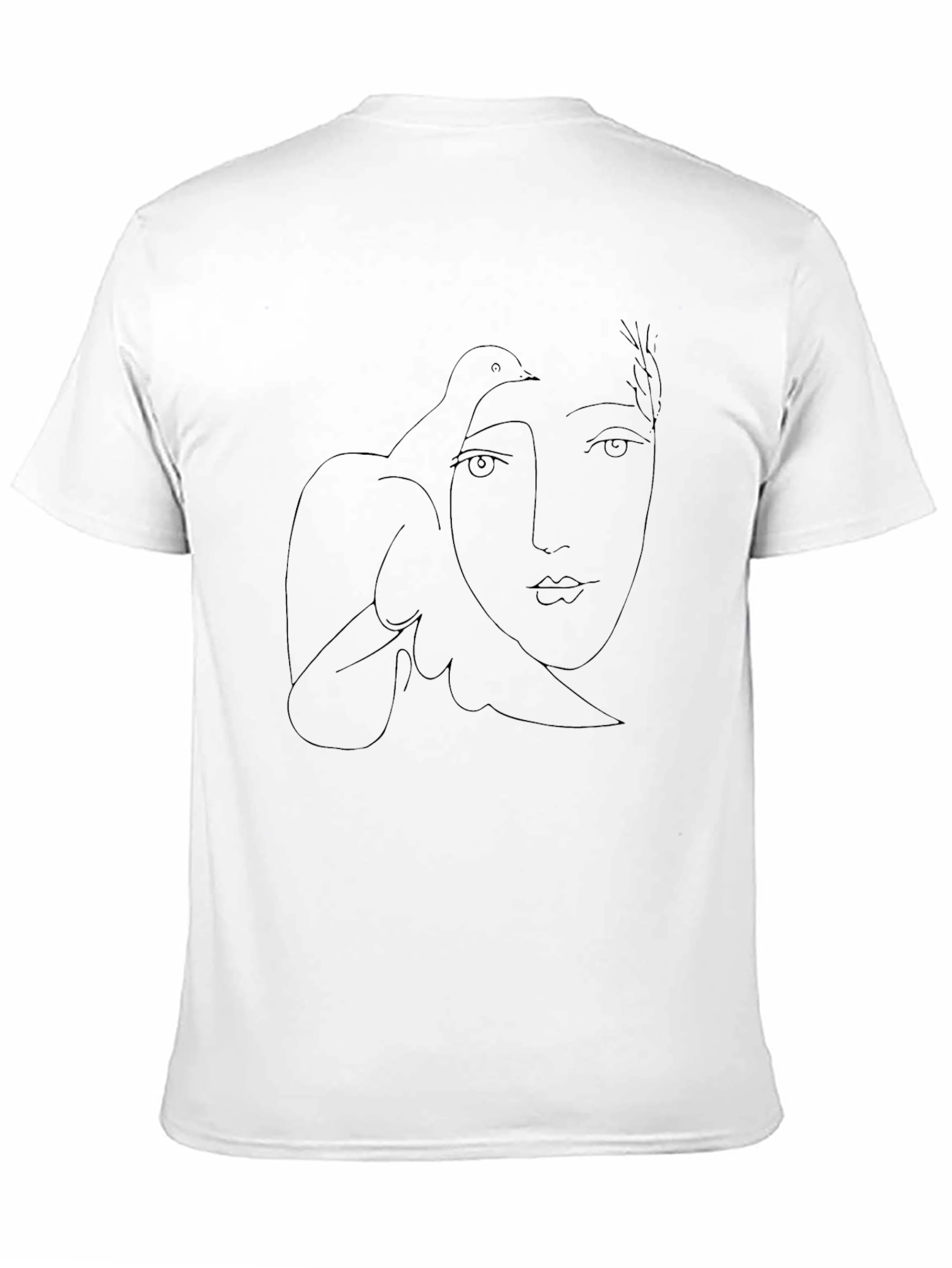 Abstract Face & Dove Black T-Shirt