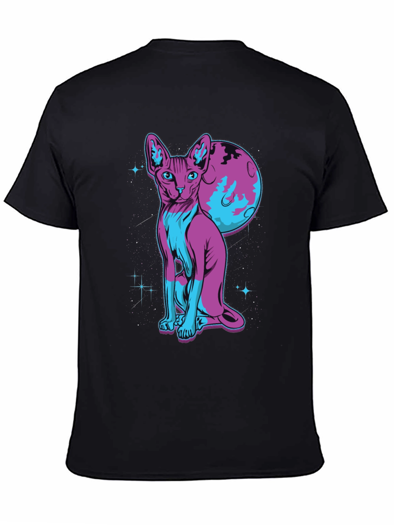 Sphynx Cat Moon Graphic T-Shirt