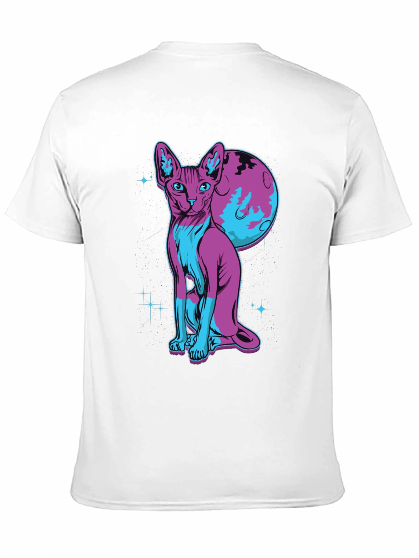Sphynx Cat Moon Graphic T-Shirt