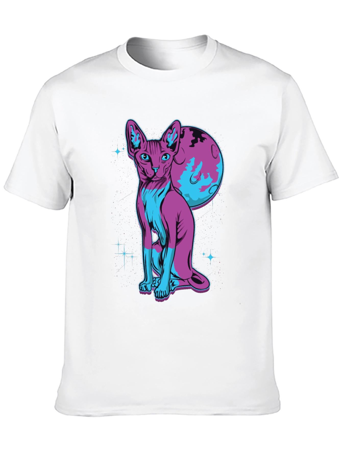 Sphynx Cat Moon Graphic T-Shirt
