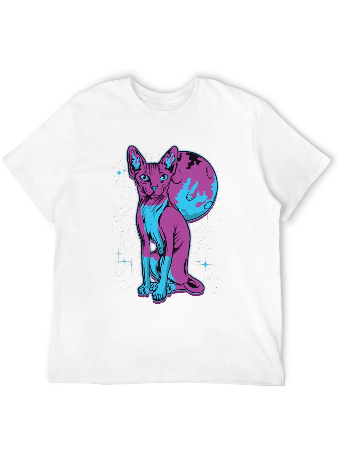 Sphynx Cat Moon Graphic T-Shirt