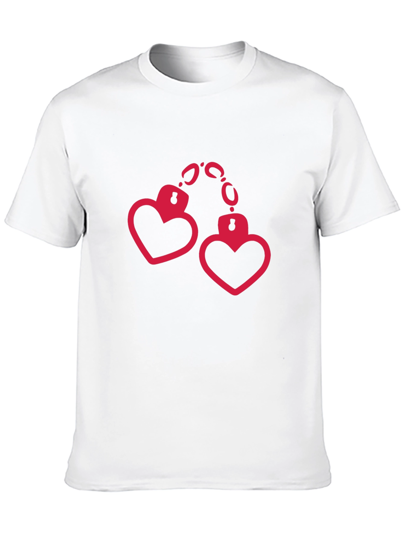 Heart Handcuffs Graphic Black T-Shirt