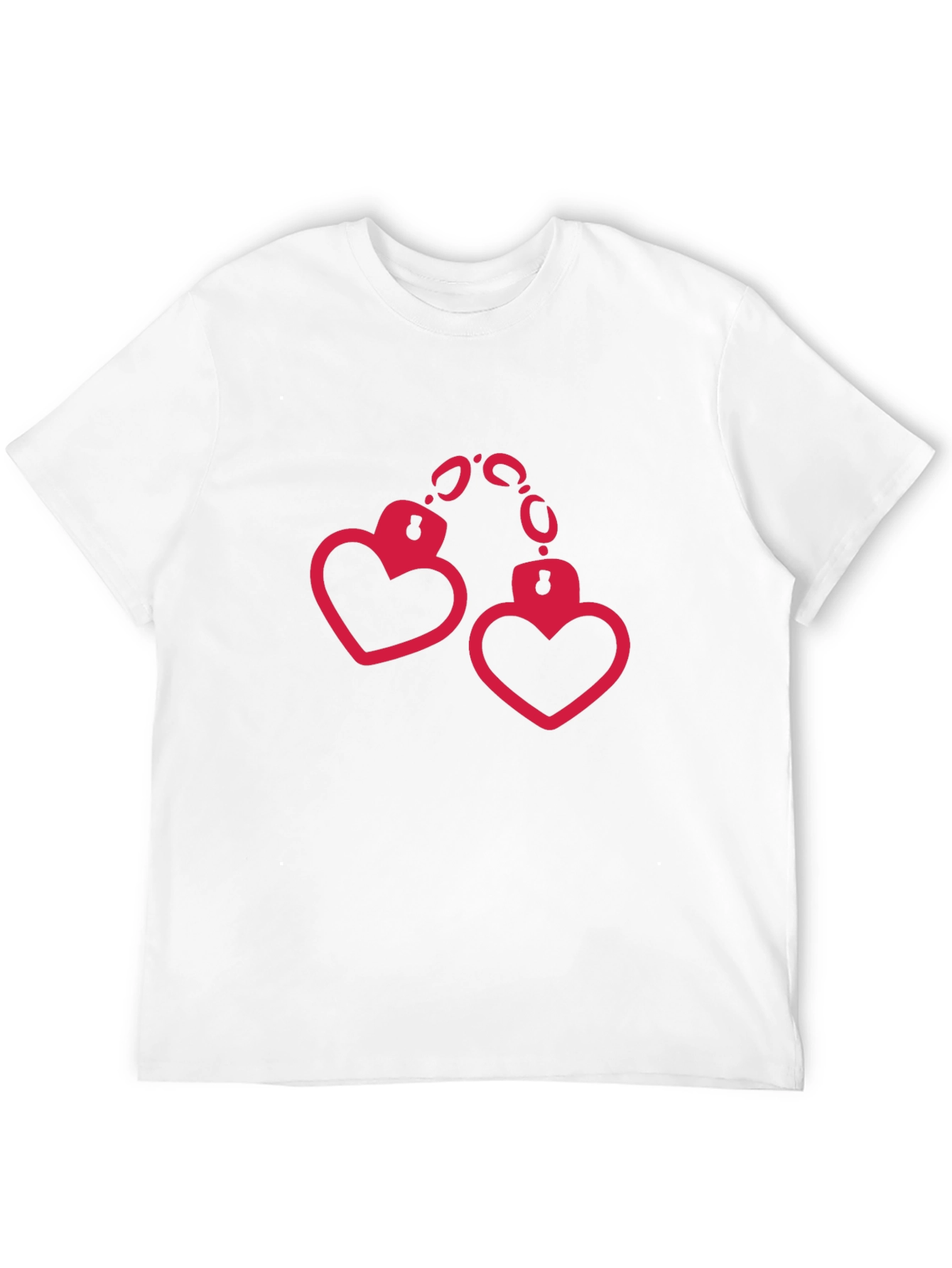 Heart Handcuffs Graphic Black T-Shirt