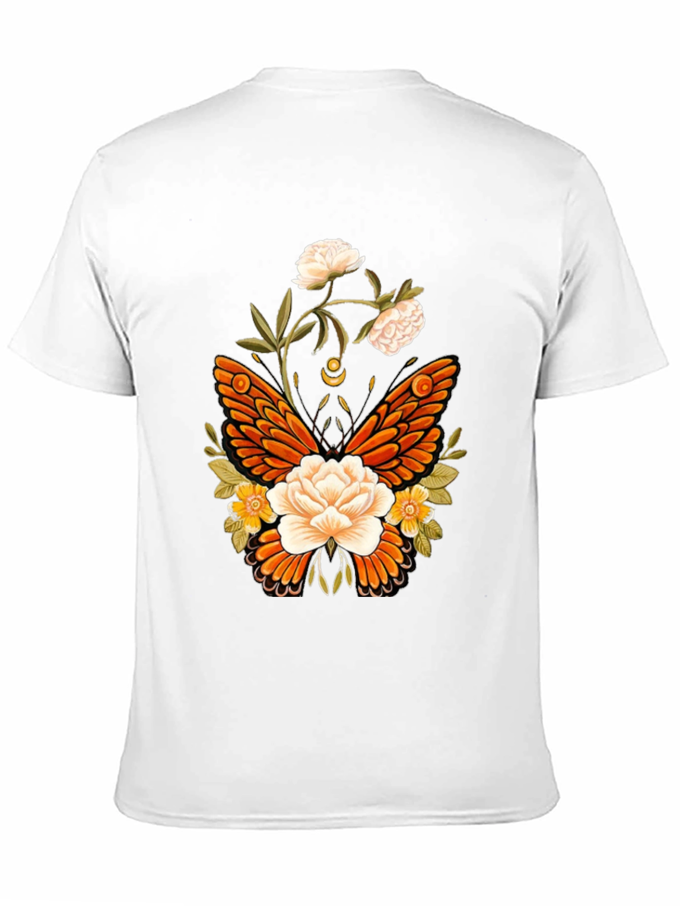 Floral Butterfly Graphic T-Shirt - Black
