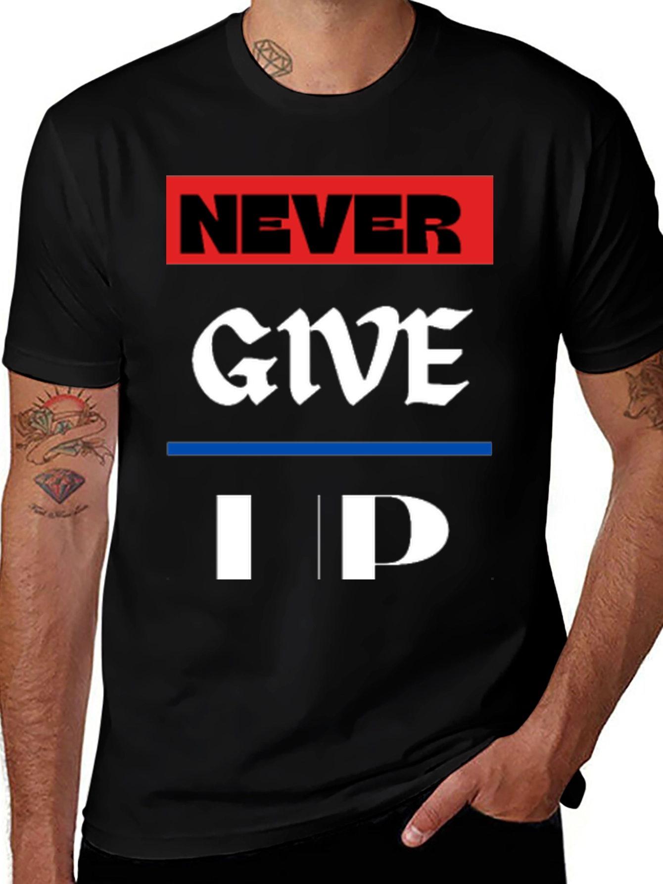 Never Give Up Graphic Tee - Motivational T-Shirt