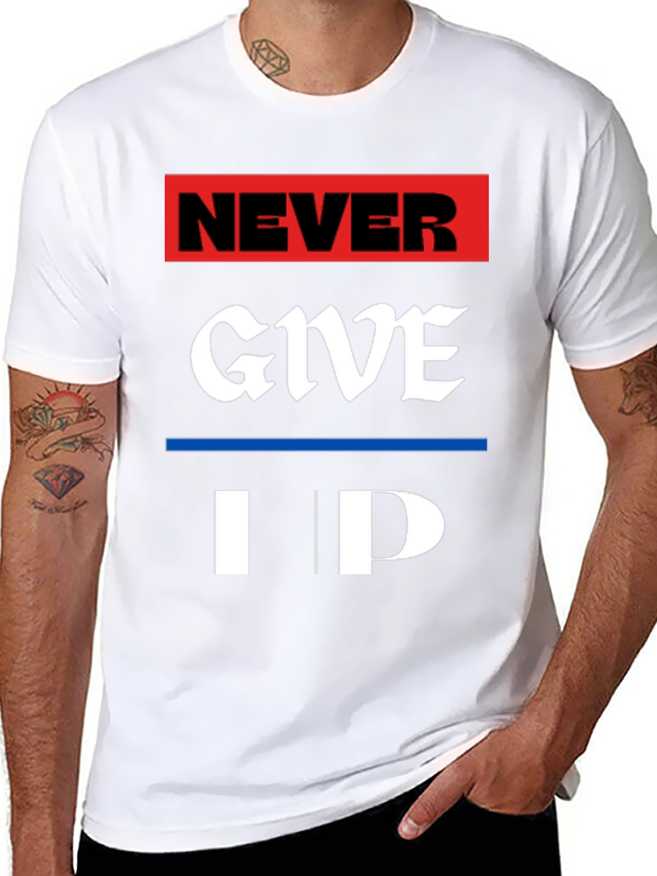 Never Give Up Graphic Tee - Motivational T-Shirt