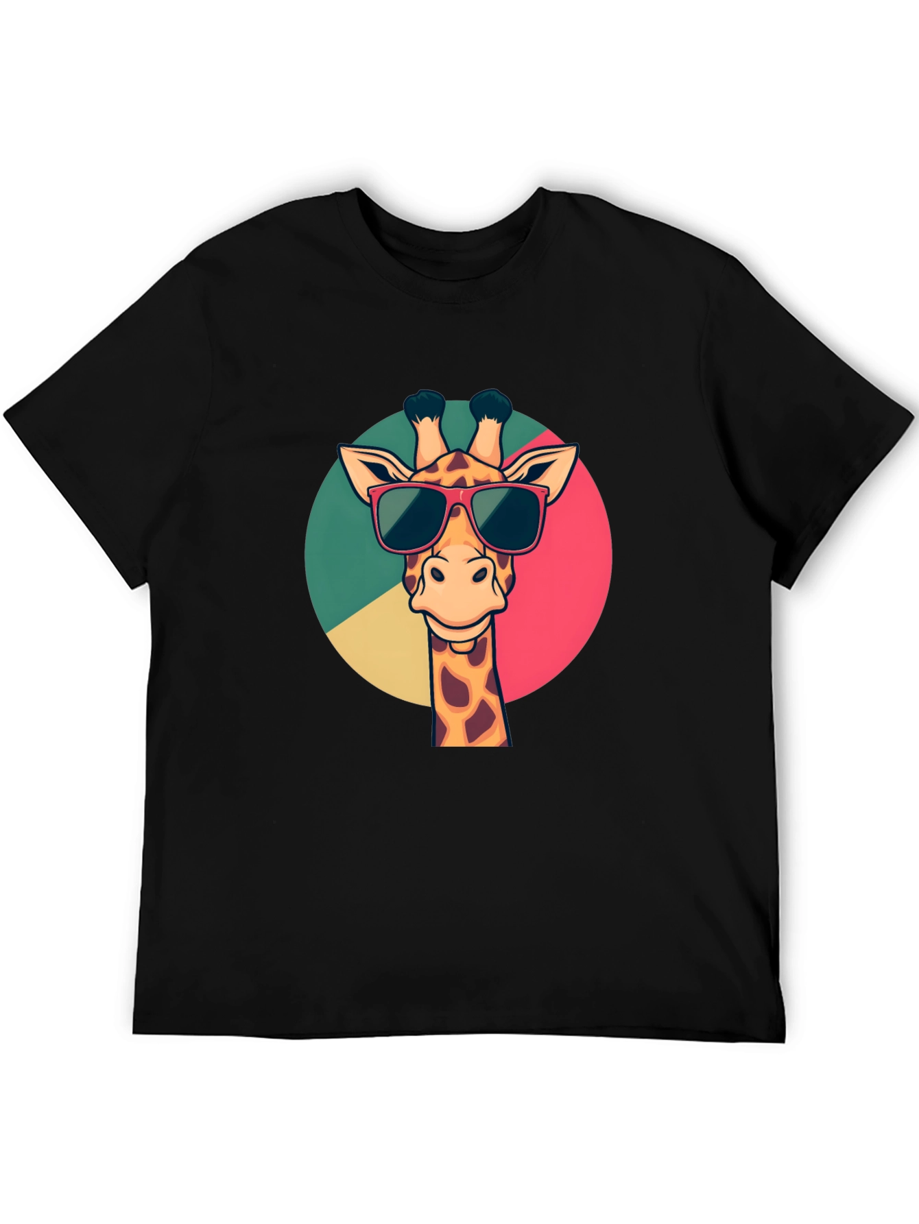 Giraffe Sunglasses Graphic Tee - Mens Black T-Shirt