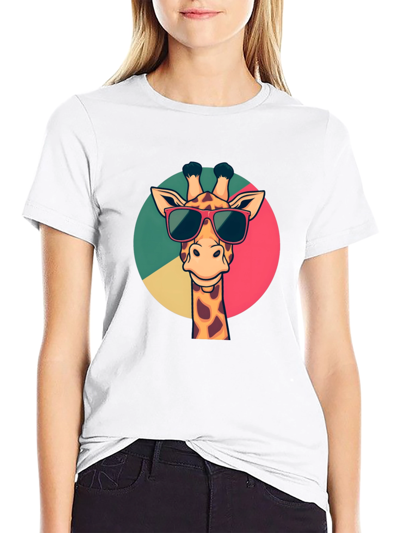 Giraffe Sunglasses Graphic Tee - Mens Black T-Shirt