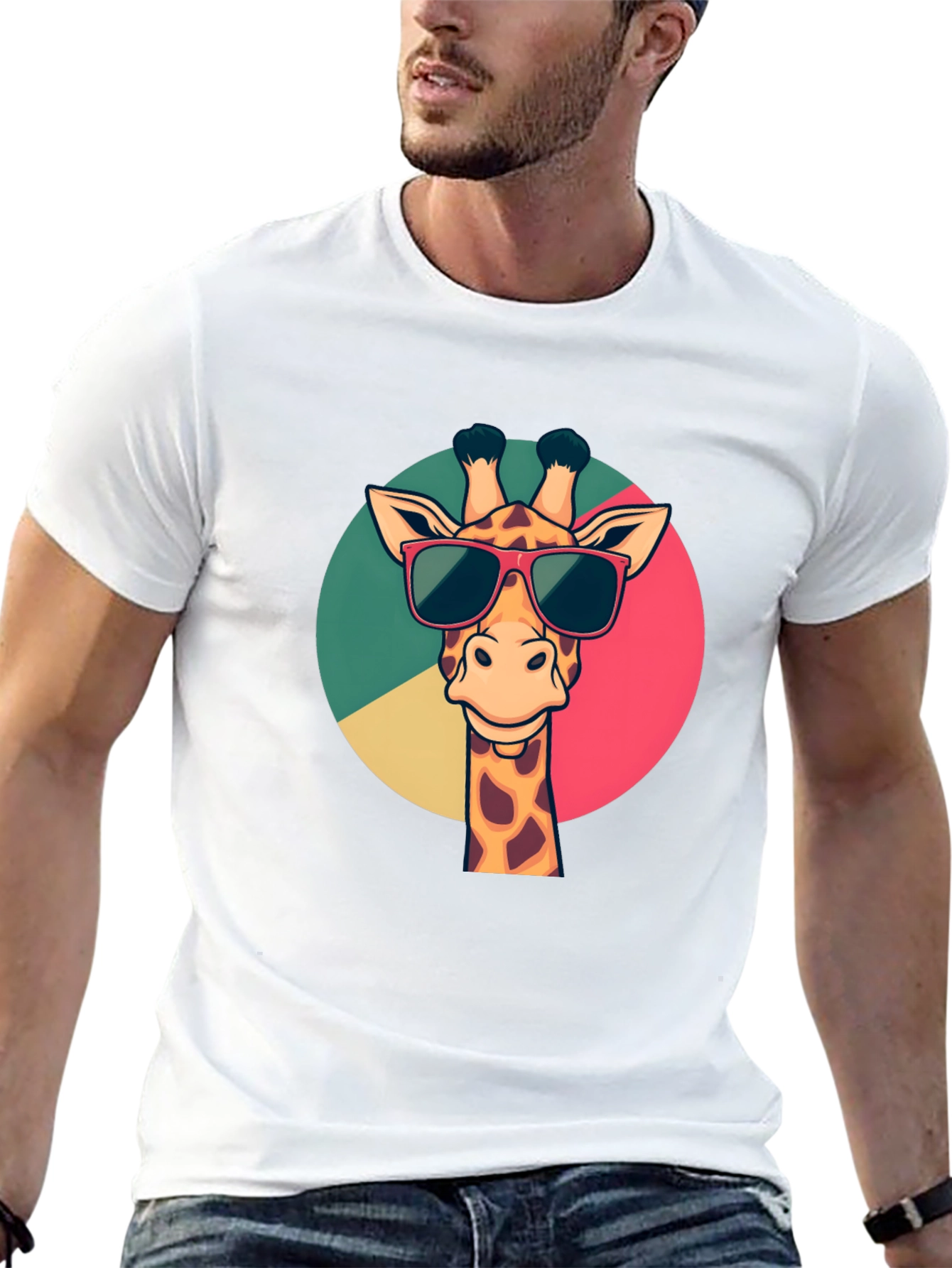 Giraffe Sunglasses Graphic Tee - Mens Black T-Shirt