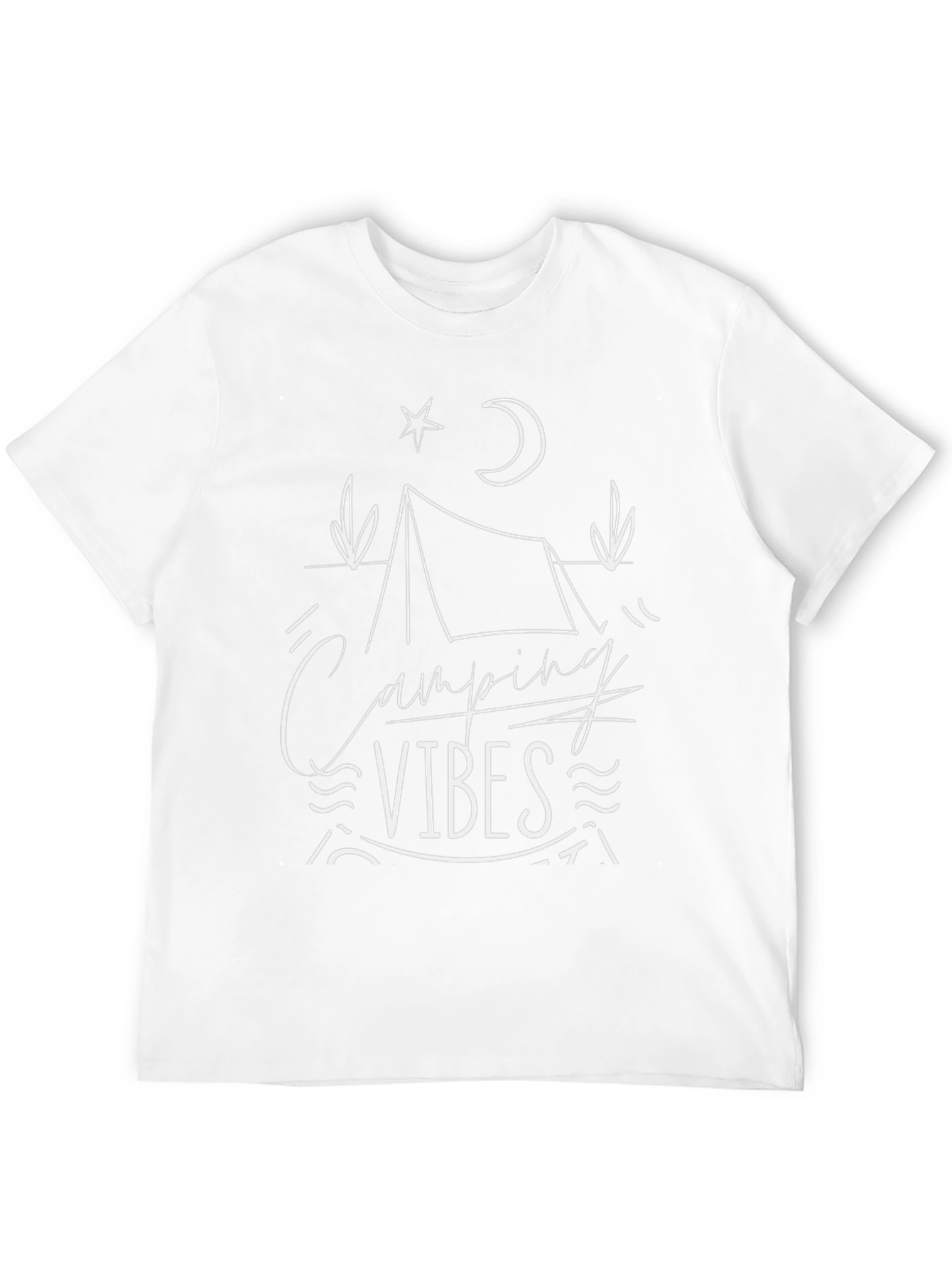 Camping Vibes Graphic Tee - Black Crew Neck T-Shirt