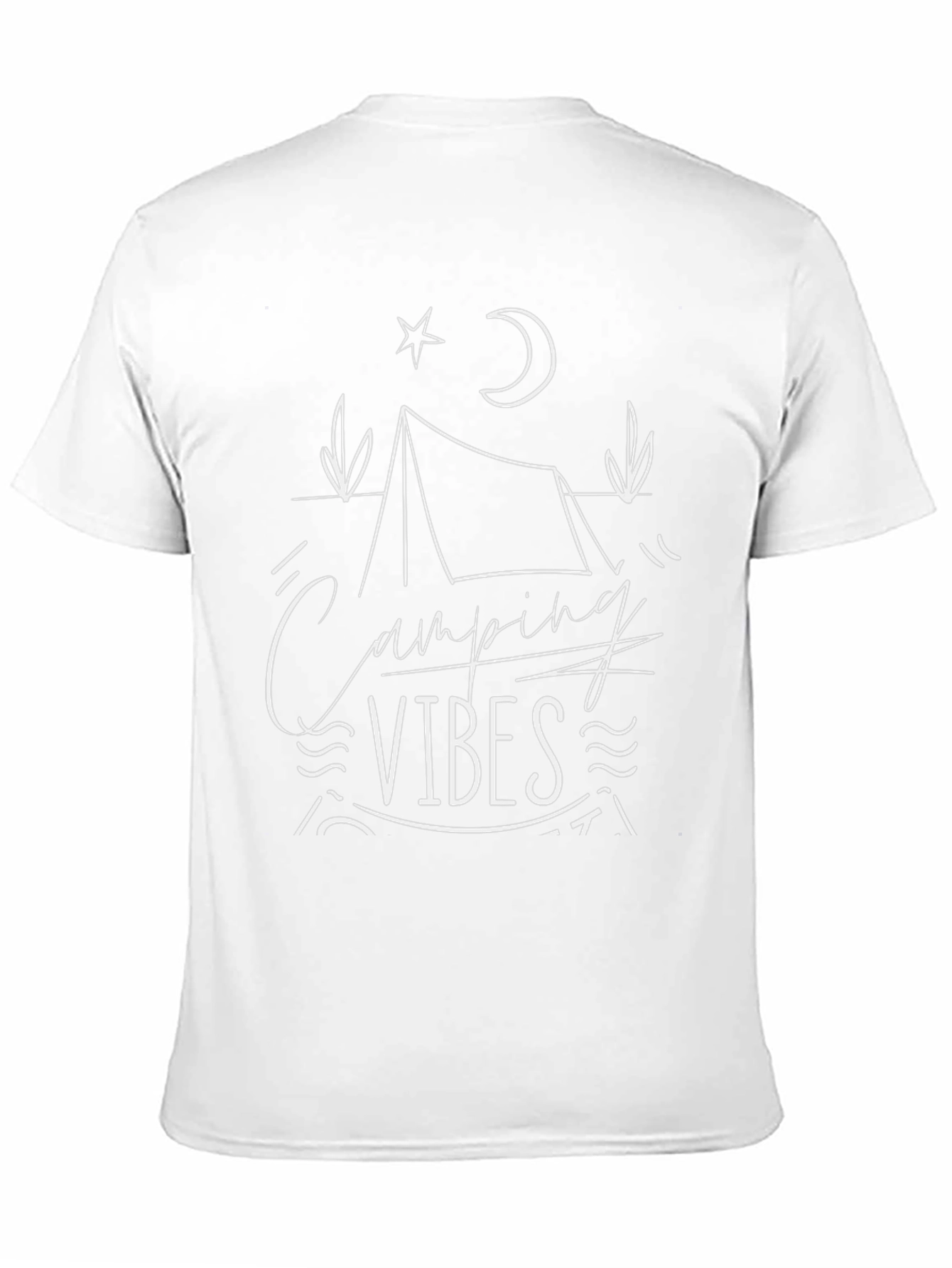 Camping Vibes Graphic Tee - Black Crew Neck T-Shirt