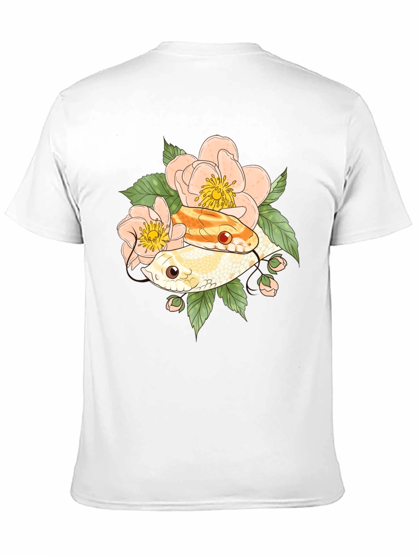 Snake & Floral T-Shirt - Unique Graphic Tee
